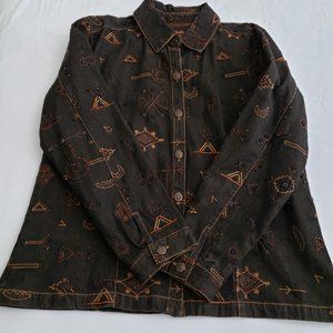 Chico's Anniversary Collection Embroidered Coat